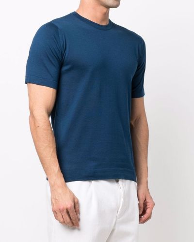 Bavlněné tričko jersey John Smedley modré