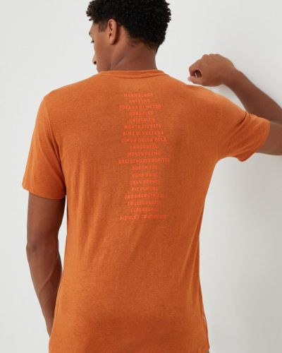 Salewa sportos póló Pure Dolomites narancssárga, nyomott mintás