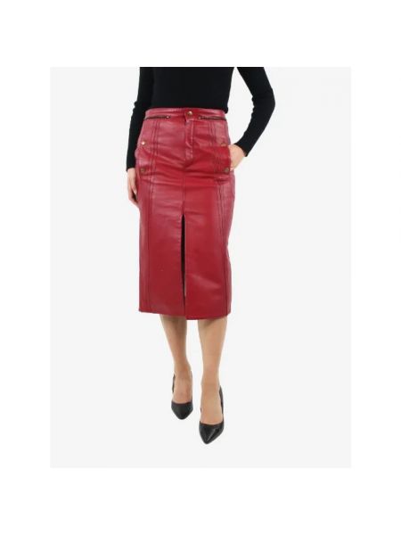 Falda de cuero Chloé Pre-owned rojo