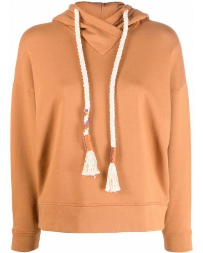 Pamučna hoodie s kapuljačom Forte_forte smeđa
