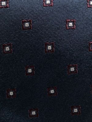 Corbata con estampado con estampado geométrico Brunello Cucinelli azul