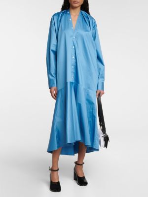 Robe mi-longue en coton Mm6 Maison Margiela bleu