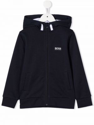 Trykt zip hettegenser for jenter Boss Kidswear blå