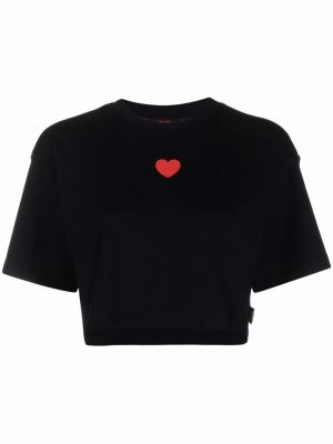 Camiseta con estampado con corazón Gcds negro