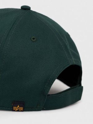 Хлопковая шапка с аппликацией Alpha Industries зеленая