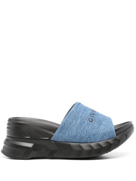 Sandały na platformie Givenchy niebieskie