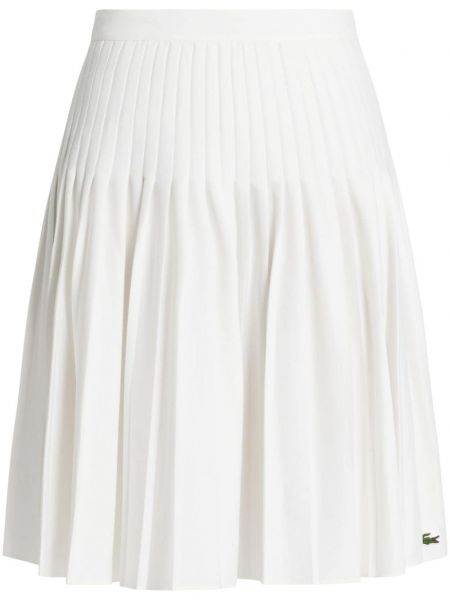 Πλισέ midi φούστα με ψηλή μέση Lacoste λευκό