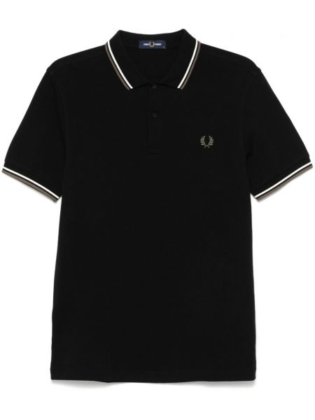 Poloshirt med broderier Fred Perry sort