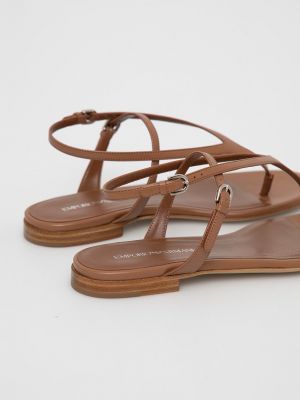 Sandale din piele Emporio Armani maro