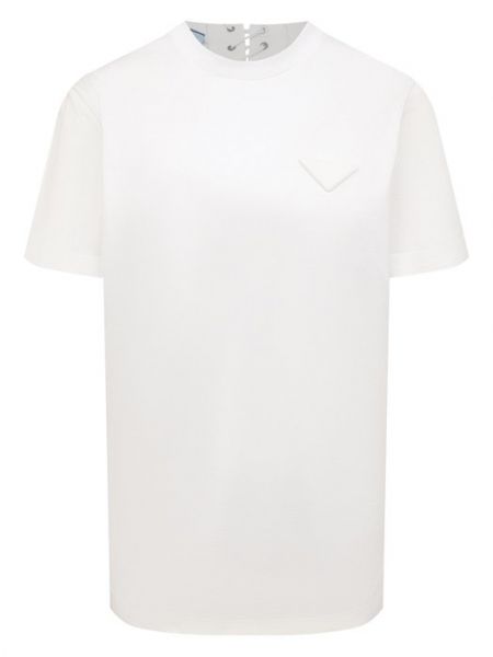 Хлопковая футболка Prada белая