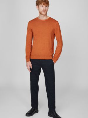 Оранжевый шерстяной пуловер Pierre Cardin