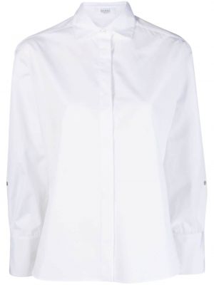 Плисирана памучна риза Barba бяло