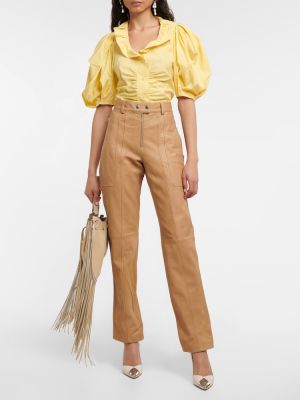 Памучна копринена блуза Isabel Marant жълто