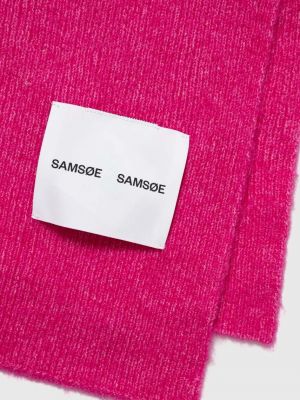 Μάλλινος κασκόλ Samsoe Samsoe ροζ