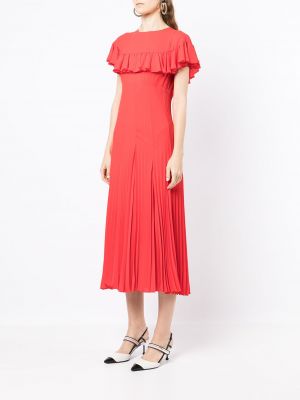 Sukienka koktajlowa plisowana Philosophy Di Lorenzo Serafini czerwona