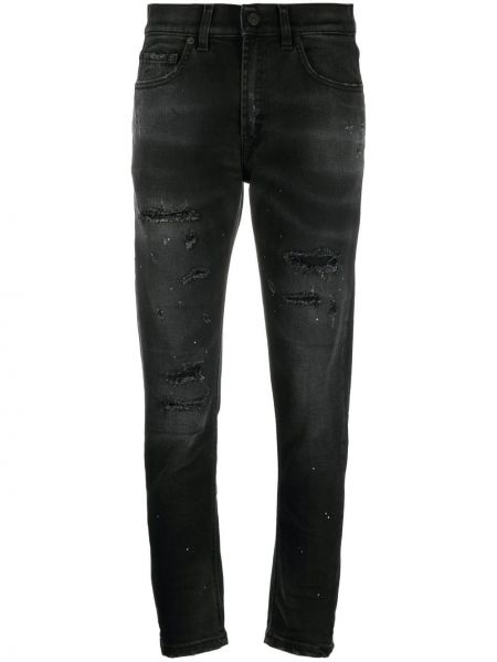 Distressed straight jeans Dondup schwarz