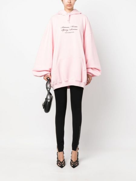 Siuvinėtas džemperis su gobtuvu Vetements rožinė