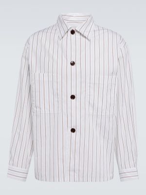 Camisa de algodón a rayas Lemaire blanco