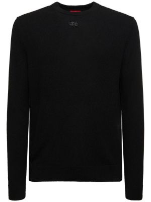 Volneni pulover iz kašmirja Diesel črna