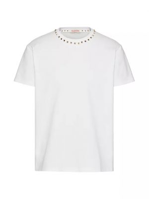 Хлопковая футболка с круглым вырезом Valentino Garavani белая