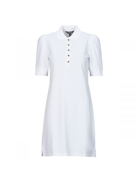 Mini šaty s krátkými rukávy Lauren Ralph Lauren bílé