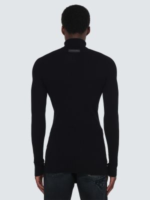 Kokvilnas džemperis ar augstu apkakli Balenciaga melns