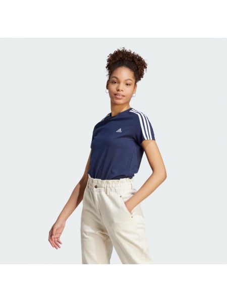 Koszulka slim fit bawełniana w paski Adidas