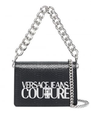 Borsa a tracolla di pelle pitonata Versace Jeans Couture