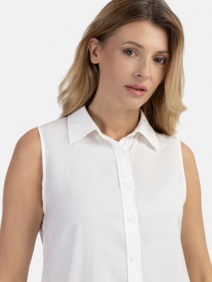 Памучна блуза Usha White Label бяло