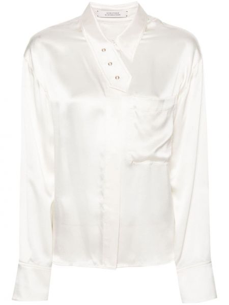 Bílá asymetrická hedvábná košile Dorothee Schumacher