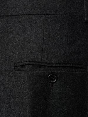 Plisované vlněné kalhoty Theory šedé