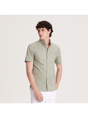 Slim fit priliehavá košeľa Reserved - zelená