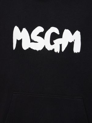 Bluza z kapturem z nadrukiem Msgm czarna