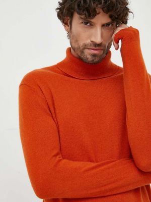 Sweter z kaszmiru United Colors Of Benetton pomarańczowy