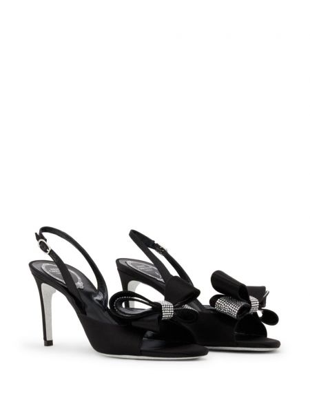Křišťálové páskové sandály René Caovilla černé