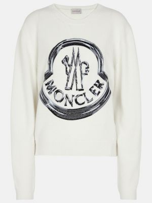 Кашемировый шерстяной свитер Moncler белый