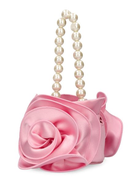 Satenski top sa perlicama Magda Butrym ružičasta