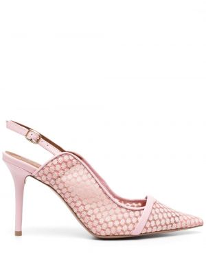 Мрежести полуотворени обувки с отворена пета Malone Souliers розово