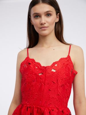 Čipkované šaty Orsay červená