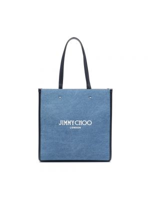 Shopperka skórzana Jimmy Choo niebieska