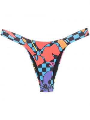 Trykt sjekket floral bikini Moschino blå