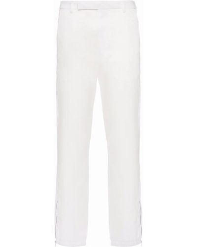 Pantalon droit en nylon Prada blanc