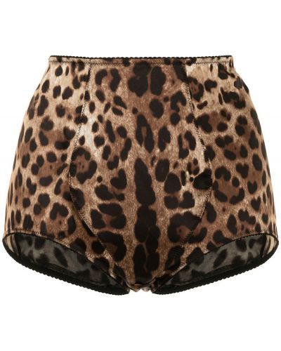 Leopardí kalhotky s potiskem Dolce & Gabbana hnědé