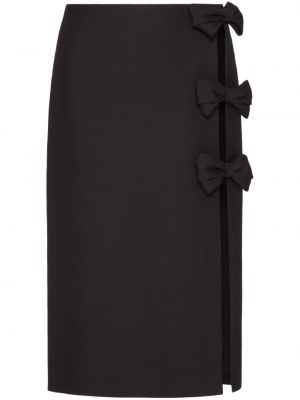 Krepové sukně s mašlí Valentino Garavani černé
