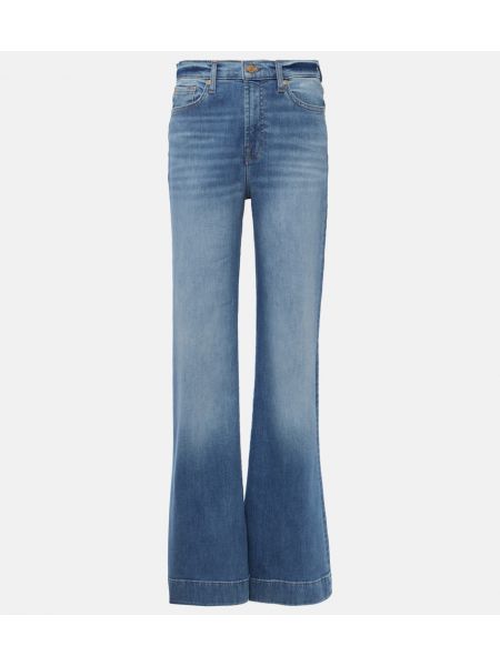 Hög midja flare jeans 7 For All Mankind blå