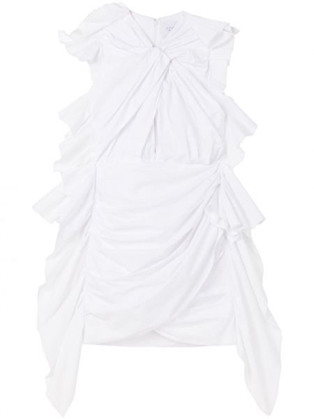 Коктейлна рокля с драперии Az Factory бяло