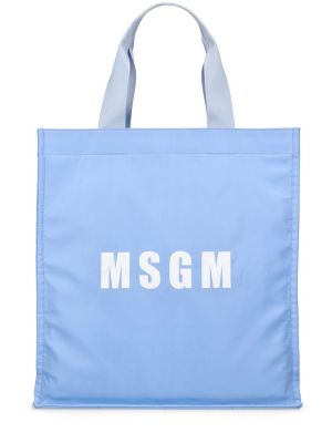Nylónová nákupná taška Msgm modrá
