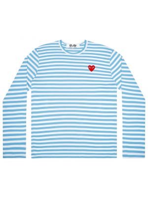Рубашка в полоску с длинным рукавом Comme Des Garçons синяя