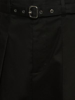 Pantaloni din bumbac cu croială lejeră plisate Jw Anderson negru