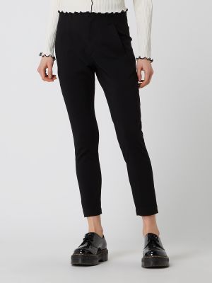 Spodnie z wysoką talią slim fit z wiskozy Free/quent czarne